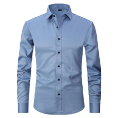 2023 Slim Fit Solid Color Stretch Shirt