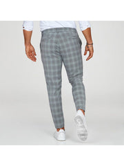 Men's Casual Plaid Print Trousers