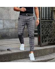 Men's Casual Plaid Print Trousers