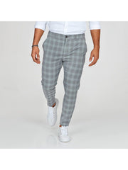 Men's Casual Plaid Print Trousers