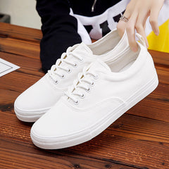 Men's Fashionable Canvas Low Top White Shoes