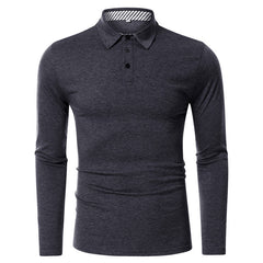 Men's Plus Size Long Sleeve Polo Shirt