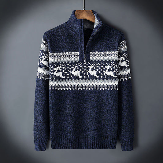 2022 New Contrasting Color Plus Fleece Knitwear