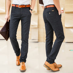 Men's Slim Fit Stretch Cotton Linen Casual Pants