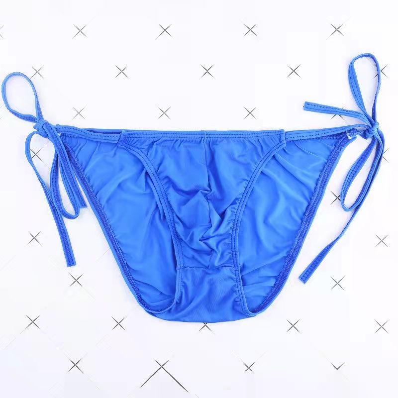 Lace-up Low-Rise Sexy Ice Silk Thong -  Fashion Men's Panties