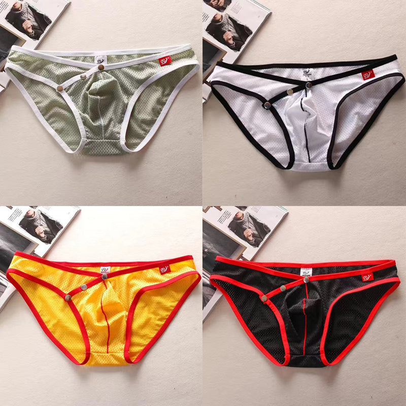 Front Buckle Ice Silk Breathable Bikini Briefs