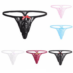 Men Sexy Transparent Thin Lace Thong