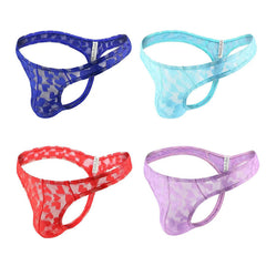New Lace Transparent Mesh Thong
