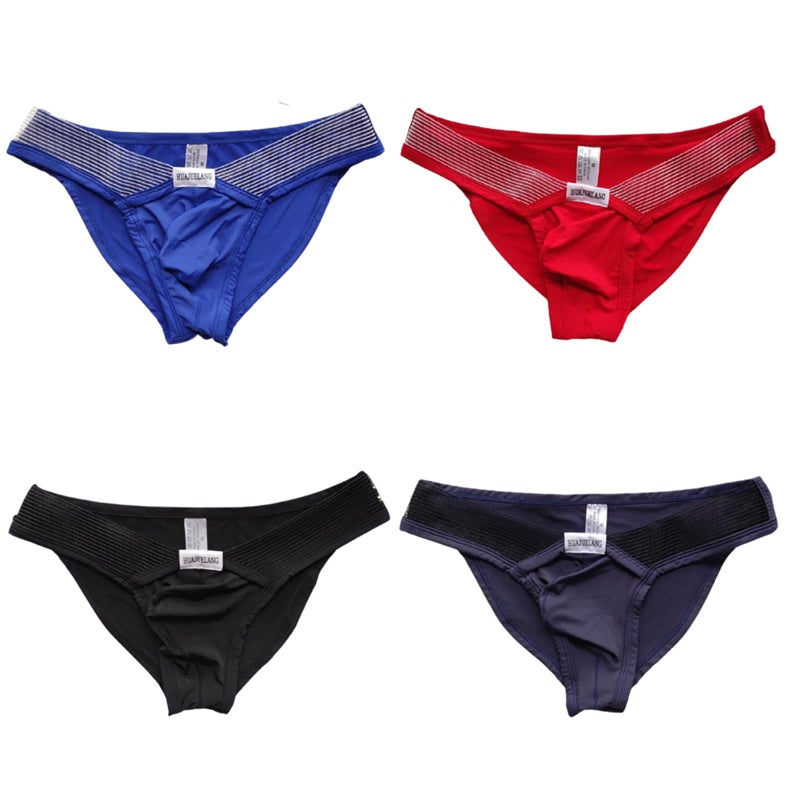 Men Low Waist Ice Silk Sexy Briefs