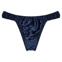 Men's Sexy Shiny Silk Solid Color Panties