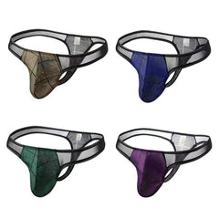 Men's Low-Rise Mesh Stitching Thong