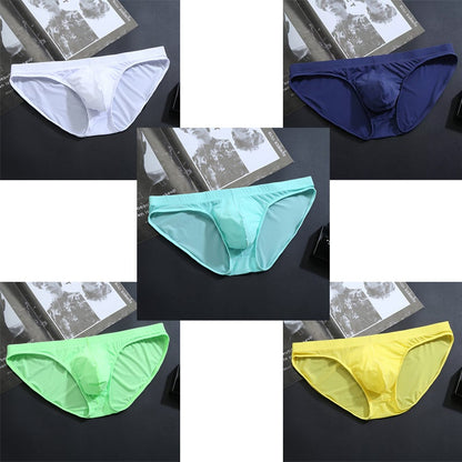 Men's Ice Silk Bikini Solid Seamless Underwear