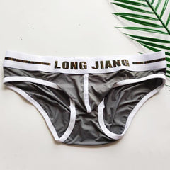 Mens Low Waist Ice Silk Sexy Pouch Convex Bikini Brief