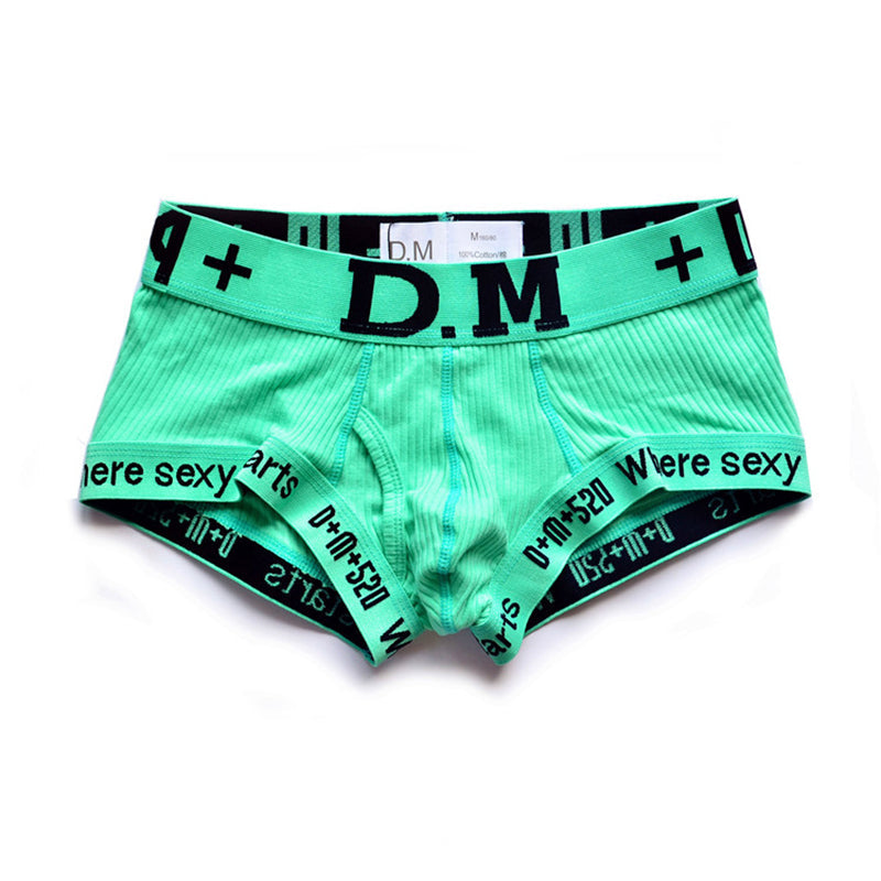 Men's Letter Cotton Low-Rise Boxer Briefs