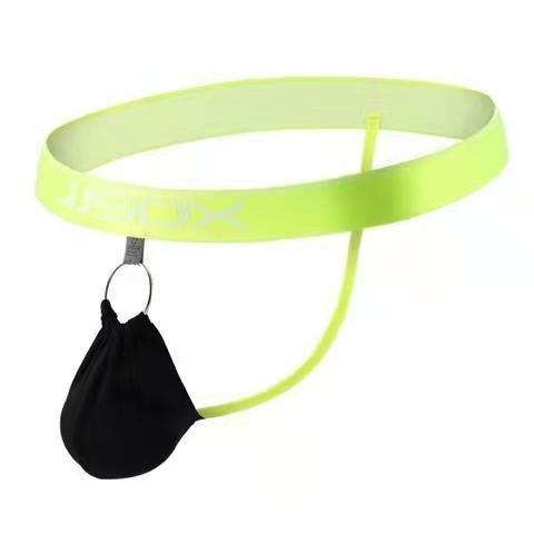 Sexy Wide Belt Hoop Fluorescent Thong -  