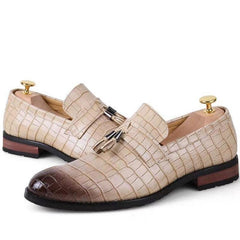 Men's Fashion Crocodile Pattern Leather Shoes