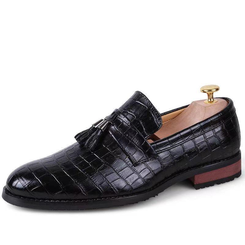 Men's Fashion Crocodile Pattern Leather Shoes