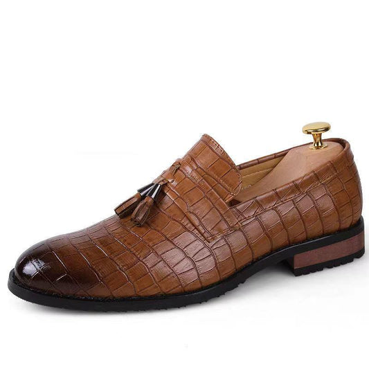 Men's Fashion Crocodile Pattern Leather Shoes