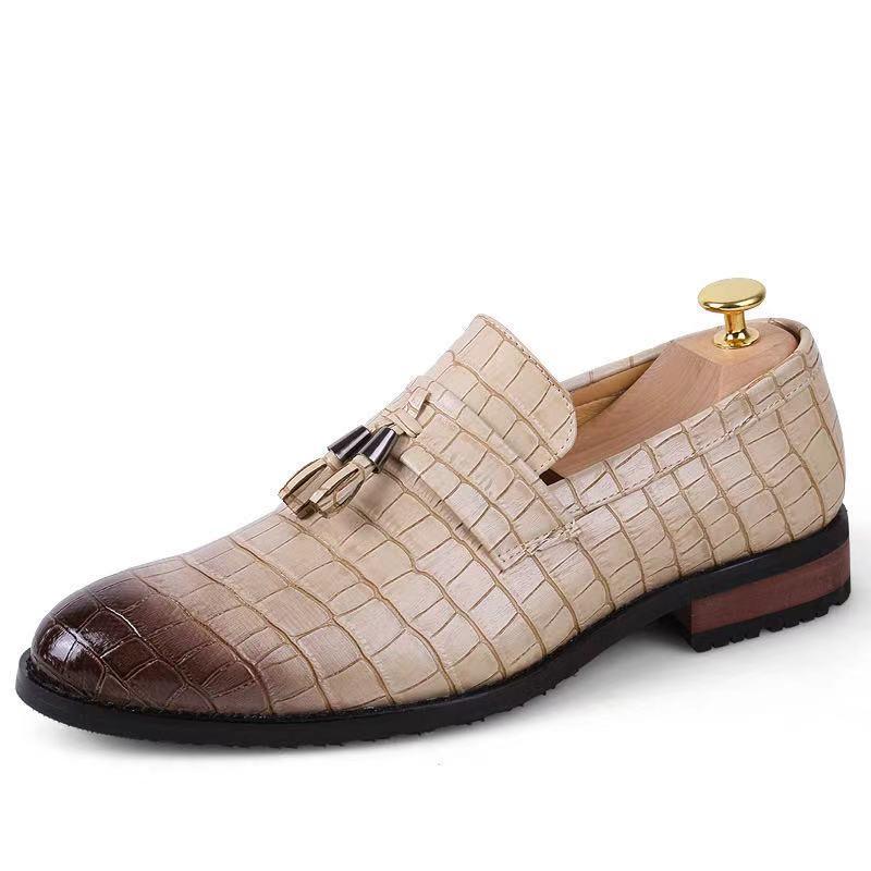 Men's Fashion Crocodile Pattern Leather Shoes