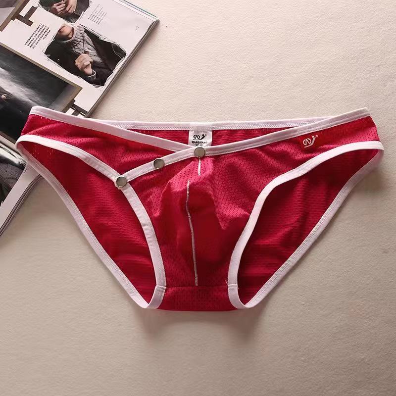 Front Buckle Ice Silk Breathable Bikini Briefs