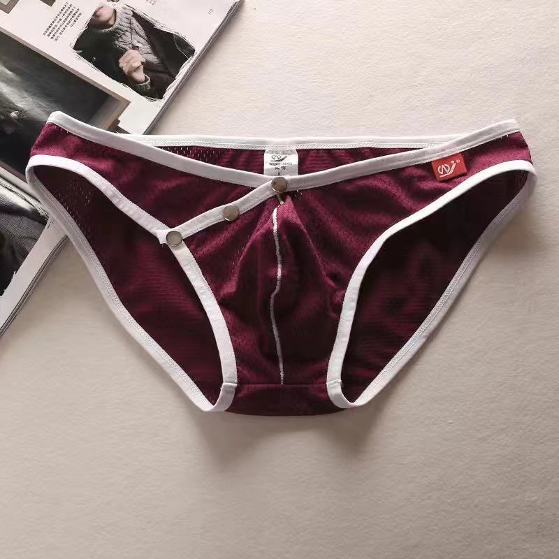 Front Buckle Ice Silk Breathable Bikini Briefs