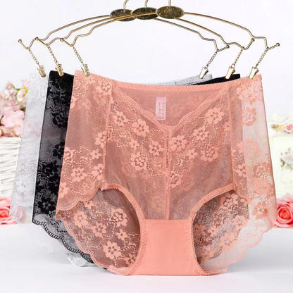 [4 PCS] High Waist Plus Size Lace Sexy Panties