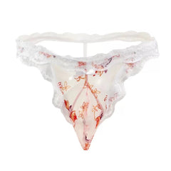 Men's Sexy Lace Embroidered Pink Panties