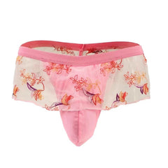 Men's Sexy Lace Embroidered Pink Panties