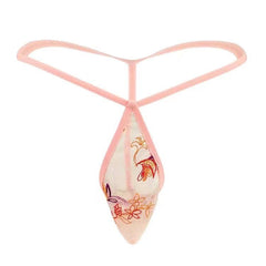 Men's Sexy Lace Embroidered Pink Panties