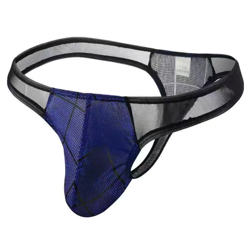 Men's Low-Rise Mesh Stitching Thong