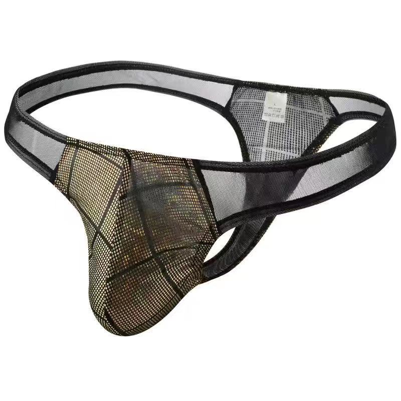 Men's Low-Rise Mesh Stitching Thong