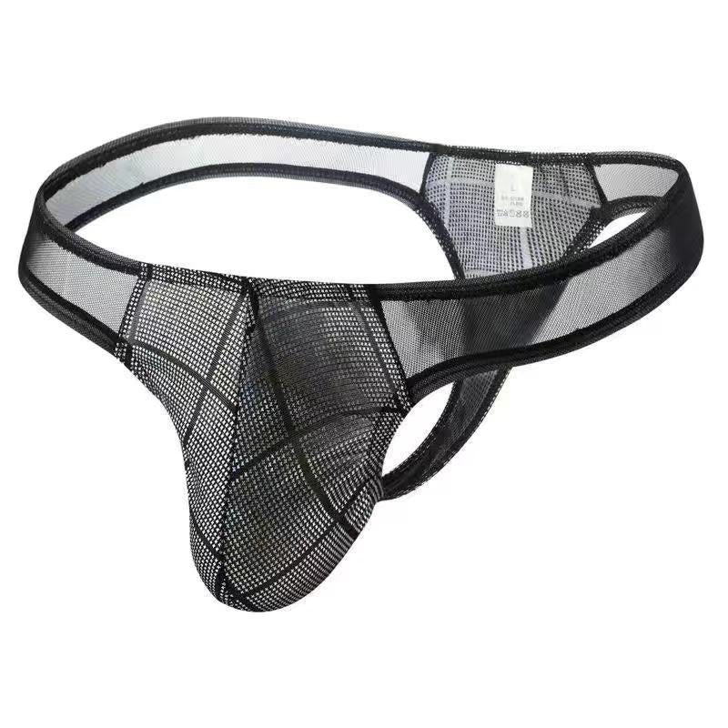 Men's Low-Rise Mesh Stitching Thong