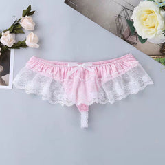 Sexy Bow Lace Lace Exposed Low Waist Erotic Panties