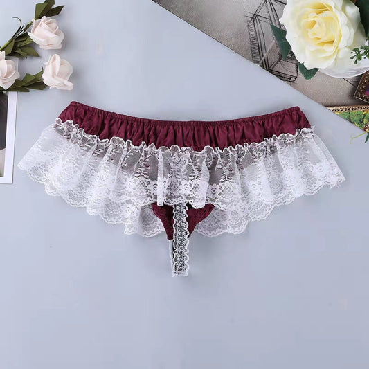 Sexy Bow Lace Lace Exposed Low Waist Erotic Panties