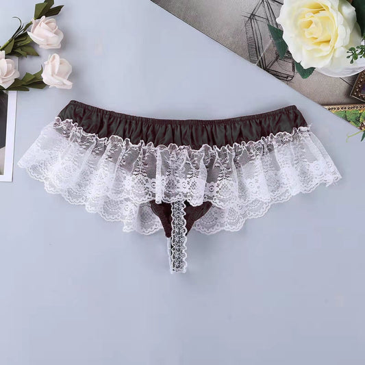 Sexy Bow Lace Lace Exposed Low Waist Erotic Panties