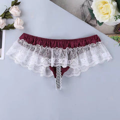 Sexy Bow Lace Lace Exposed Low Waist Erotic Panties