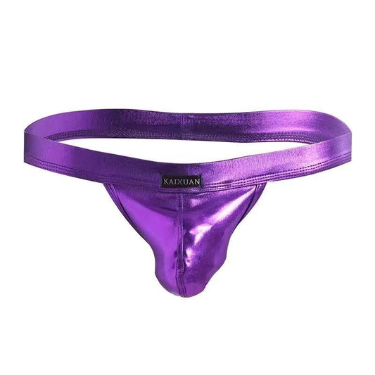 Low-Rise Bright Leather Sexy Thong