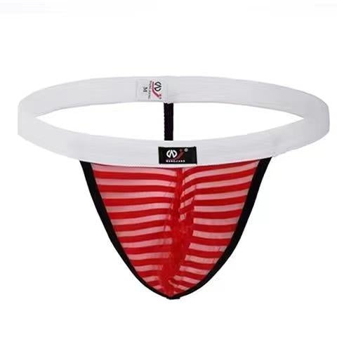 Fashion Striped Mesh Thong