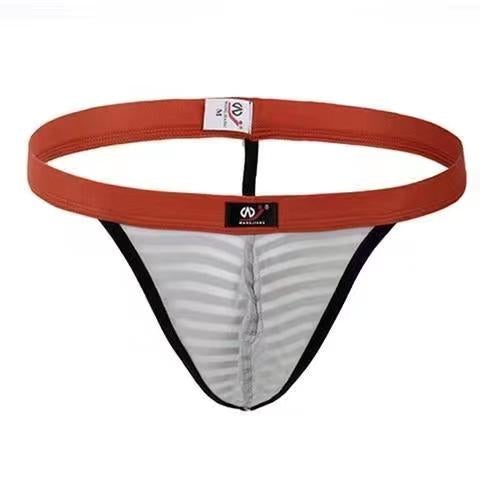 Fashion Striped Mesh Thong