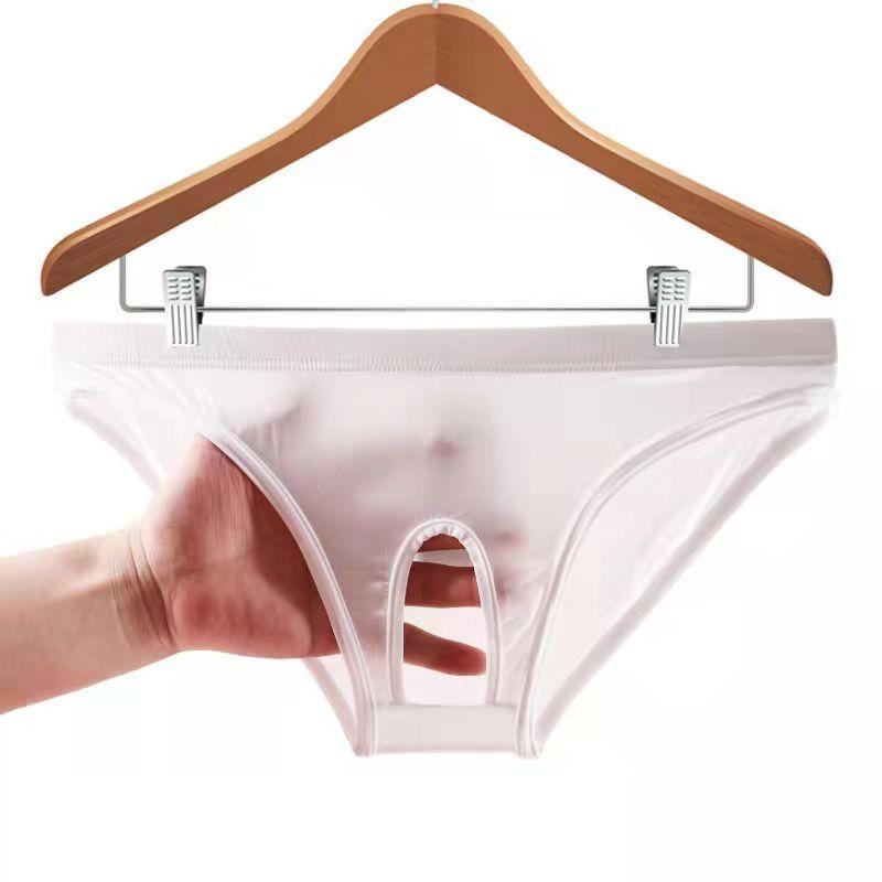 One Piece Ice Silk Open Crotch Sexy Panties