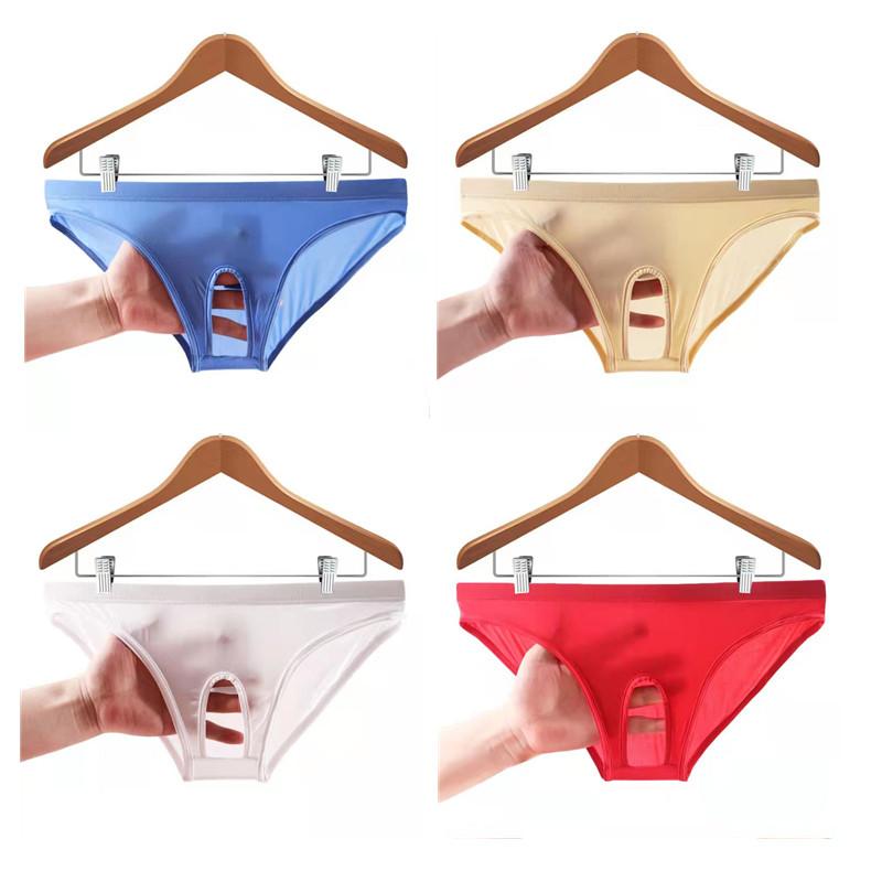 One Piece Ice Silk Open Crotch Sexy Panties