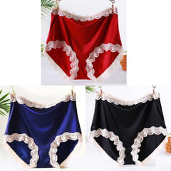 Ladies Pure Cotton High Waist Large Size Ice Silk Panties