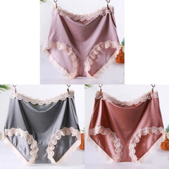 Ladies Pure Cotton High Waist Large Size Ice Silk Panties