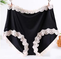 Ladies Pure Cotton High Waist Large Size Ice Silk Panties