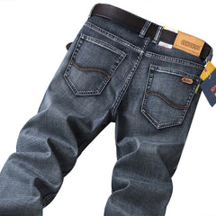 Straight-leg casual stretch-denim jeans
