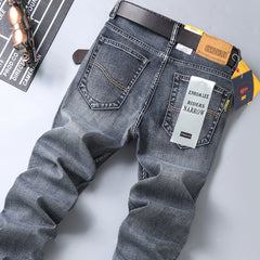 Straight-leg casual stretch-denim jeans