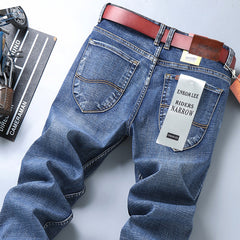 Straight-leg casual stretch-denim jeans