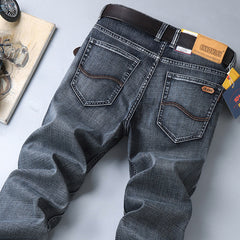 Straight-leg casual stretch-denim jeans