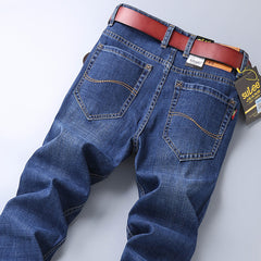 Straight-leg casual stretch-denim jeans