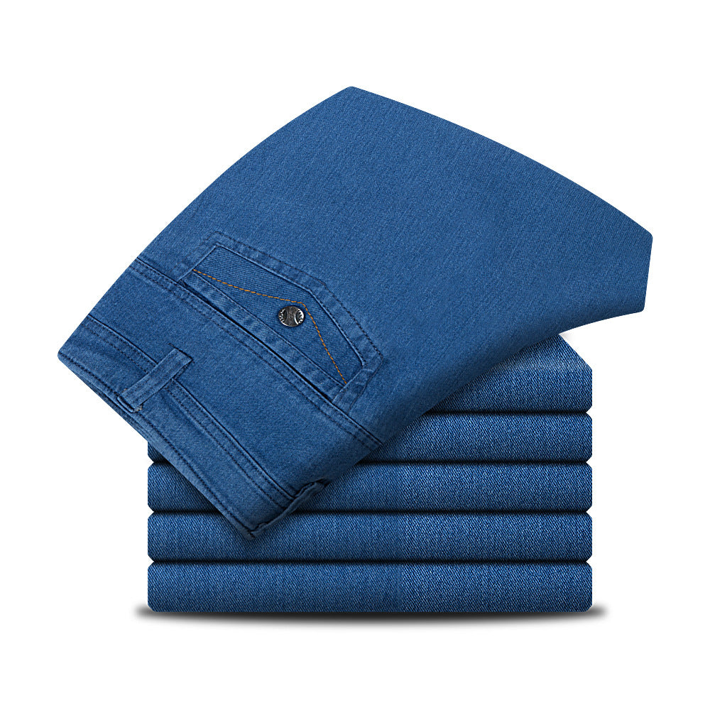 Men's High Waist Straight Loose Stretch Jeans